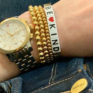 NEW 14K Gold Filled Beaded Ball Stretch Bracelet